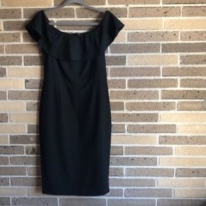 Ruffle Off-the-shoulder Black Zara Dress